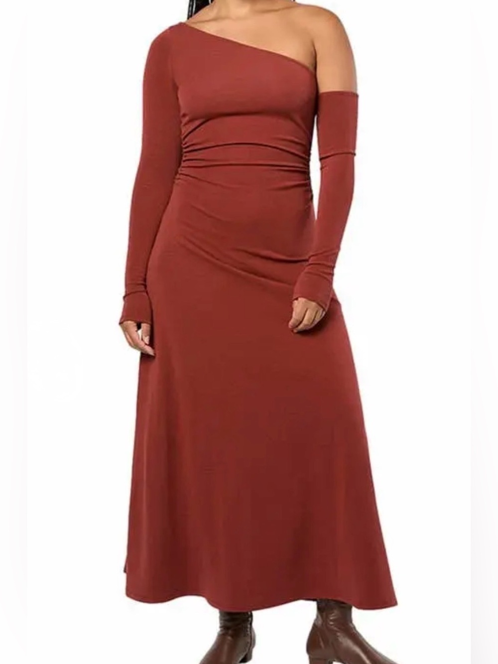 WeWoreWhat One-Shoulder Maxi Dress in Rust NWT $178 Size Medium